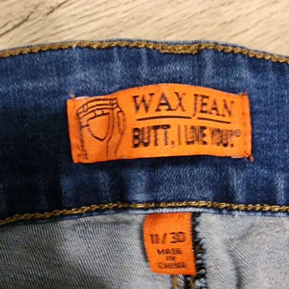 Wax Jean Button Fly Blue Jeans